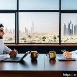 Home 18 변리사 업무에서의 협업 - A professional meeting room scene in a modern office in the Middle East, featuring a diverse team of...